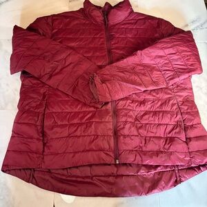 Old Navy Quilted Puffer Jacket in Deep Burgundy